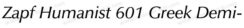 Zapf Humanist 601 Greek Demi字体转换